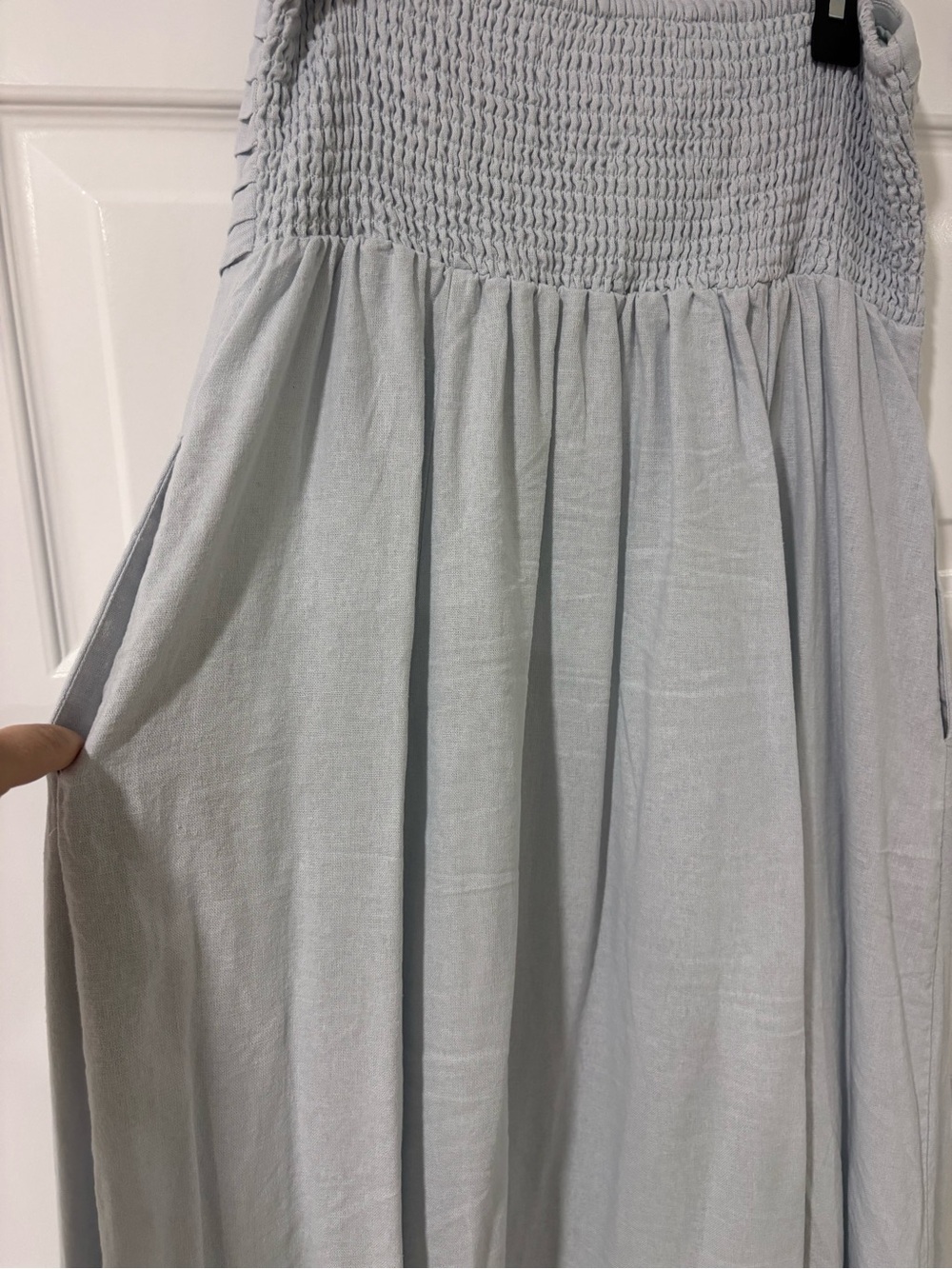 Caroline Constas Light Blue Maxi Dress with Pleated Waistband - Picture 6 of 9